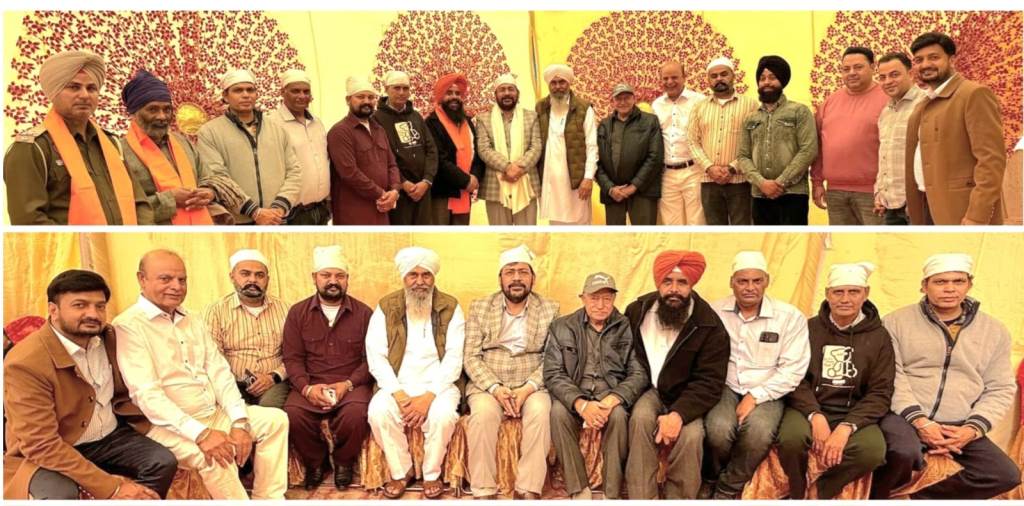 Rajesh Bagha taking blessings from the current Gaddi Nashin Sant Baba Gurditta Ji at Gurdwara Tibbi Sahib